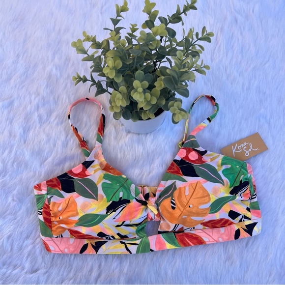 NWT Kona Sol Women’s V-Neck Knot Bikini Top - Picture 3 of 17